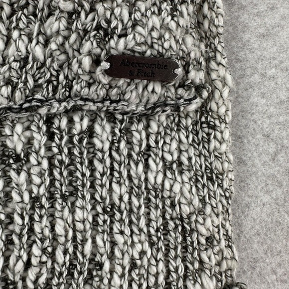 Abercromie & Fitch Cardigan Sweater Womens SMALL/XS Marled Gray Pockets Coastal - Picture 7 of 14
